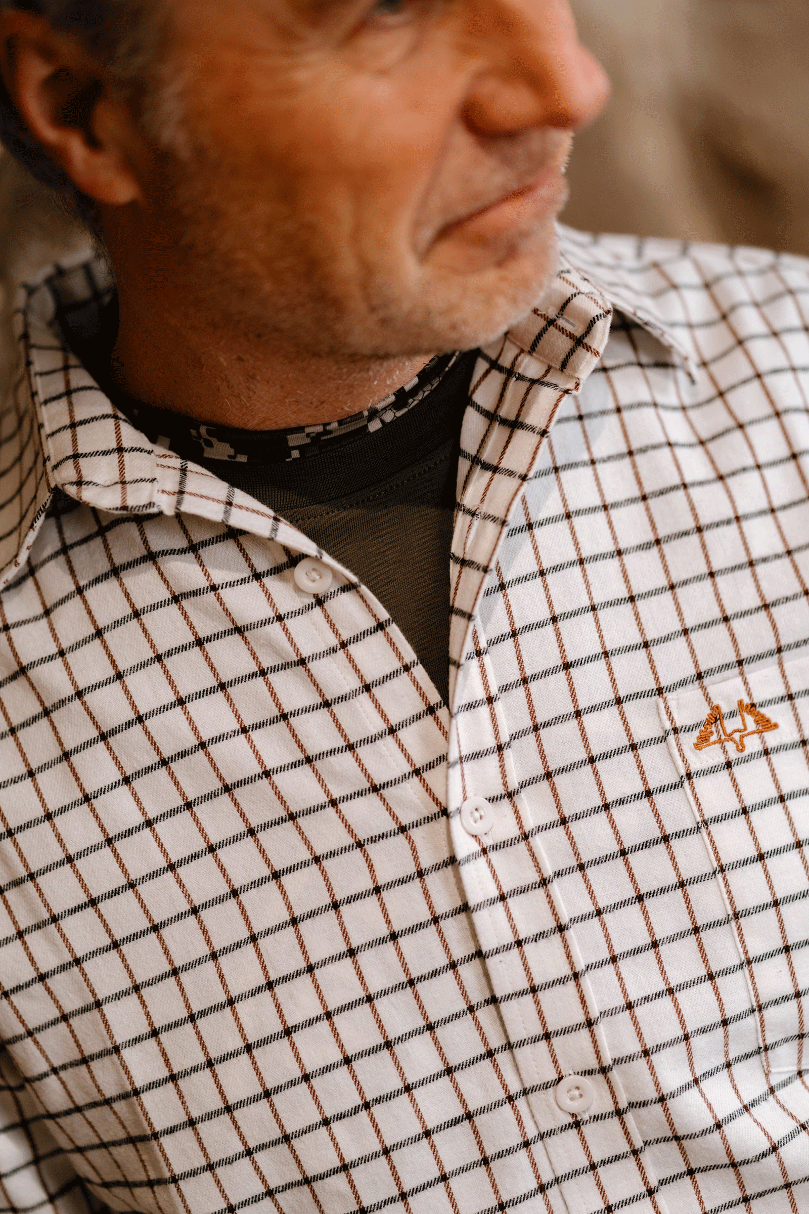 Ultra Shirt flanellskjorte i rutemønster med brodert logo